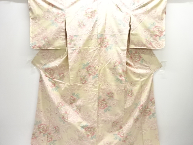JAPANESE KIMONO / TOKAMACHI TSUMUGI / WOVEN ROSE